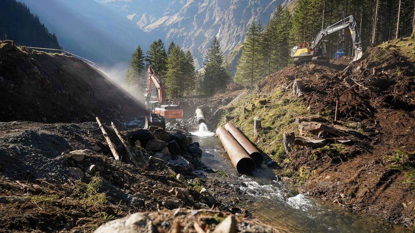 Baustart Rückhaltebecken Felbertal-Hintersee