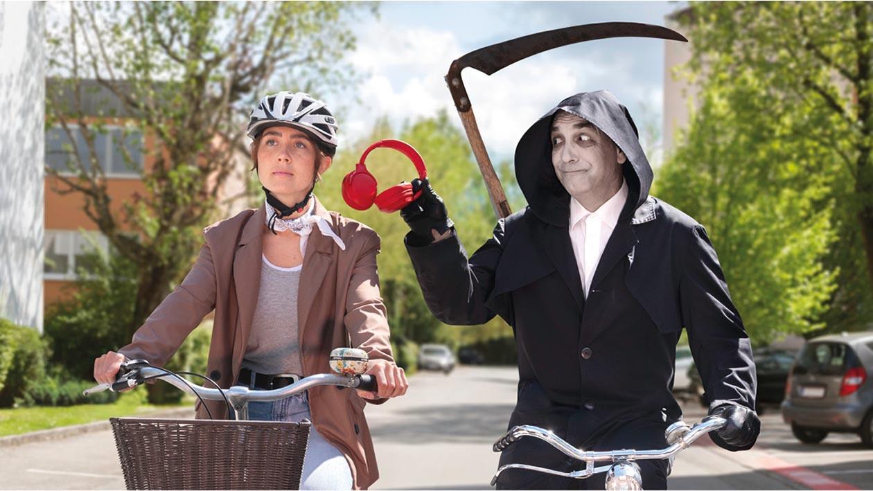 Musik beim Radfahren? Lass dich nicht ablenken!