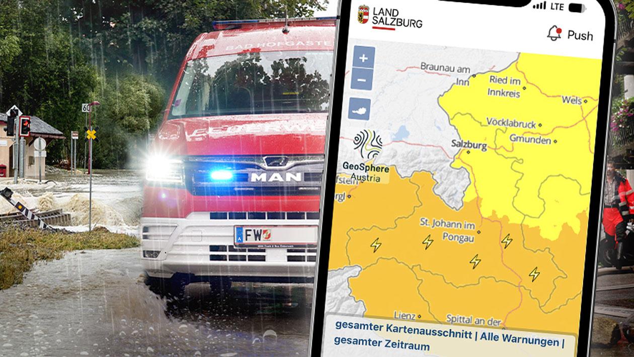 Push-Wetterwarnungen via Land Salzburg App